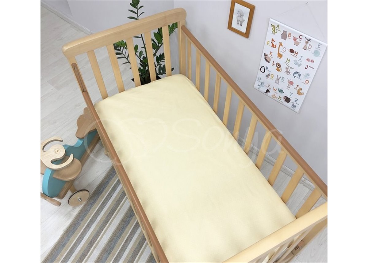 Простынь детская горошек на желтом н/р 60х120 Маленькая Соня