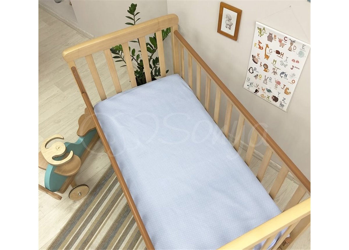 Простынь детская горошек на фиалковом н/р 60х120 Маленькая Соня