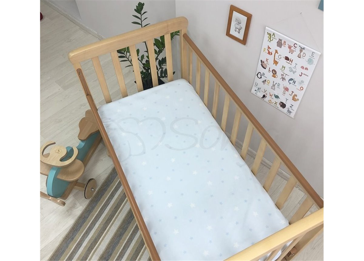 Простынь детская звездочка на голубом н/р 60х120 Маленькая Соня