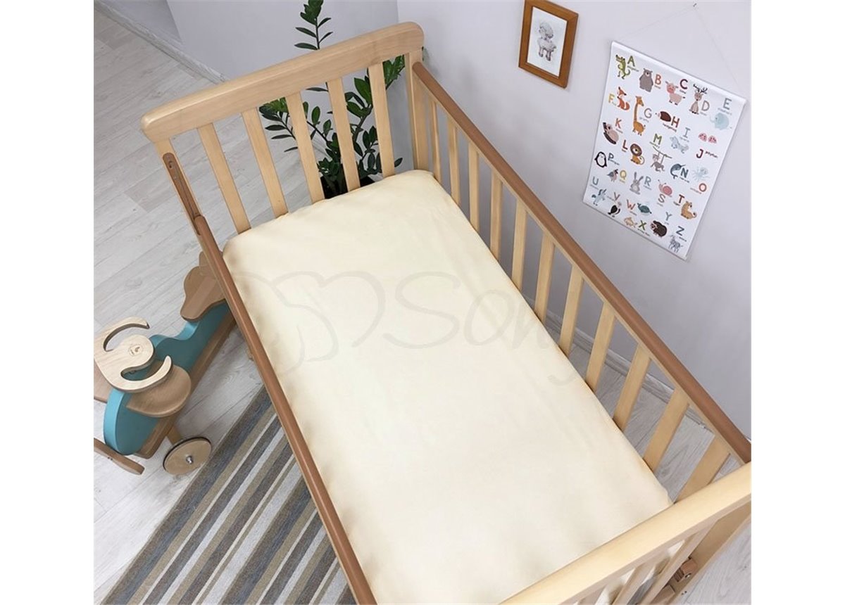 Простынь детская точка желтая н/р 60х120 Маленькая Соня