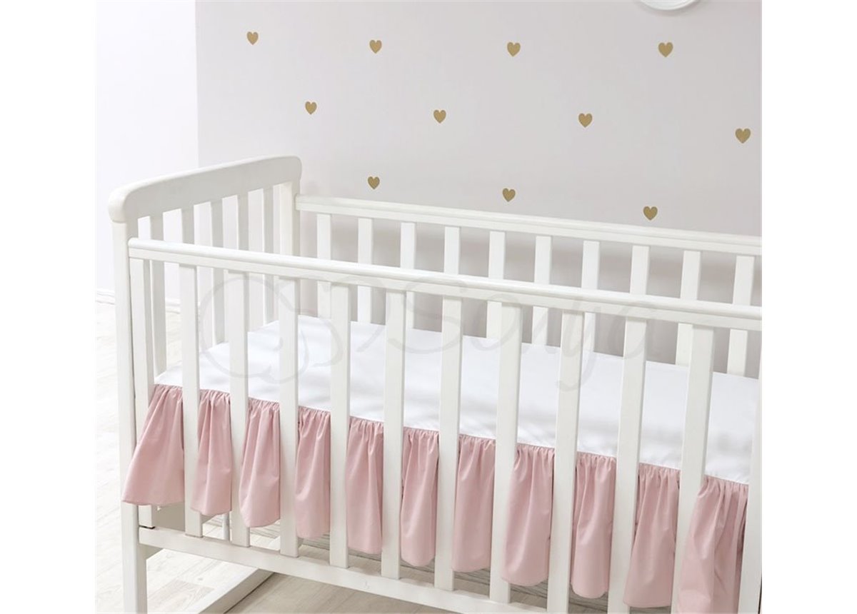 Простынь однотонная с юбкой пудра н/р 60х120 Маленькая Соня