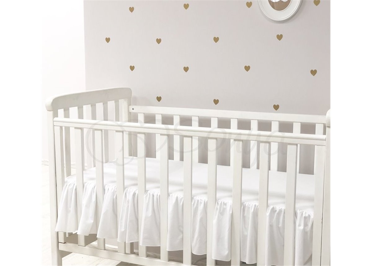 Простынь однотонная с юбкой белый н/р 60х120 Маленькая Соня