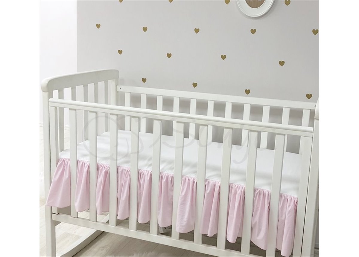 Простынь однотонная с юбкой розовый н/р 60х120 Маленькая Соня