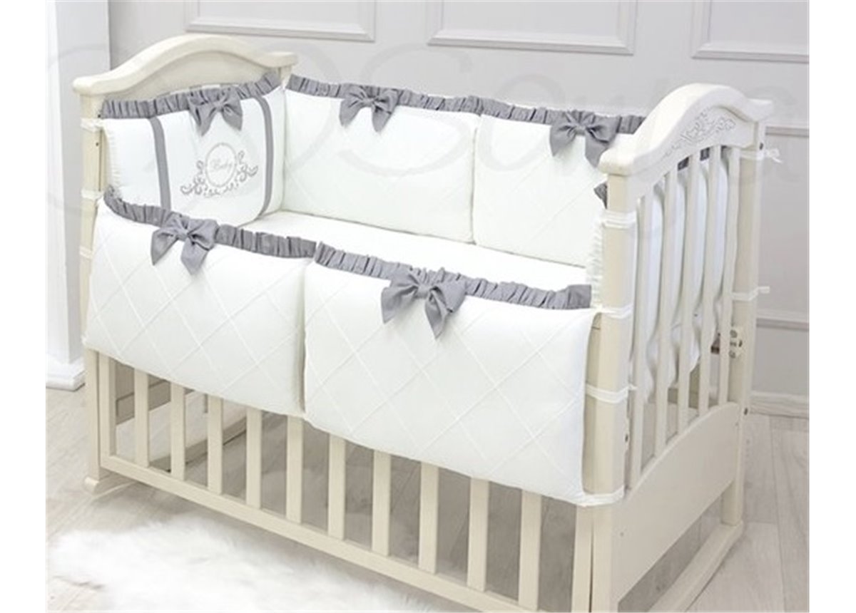Бортики Belissimo серый + простынь Маленькая Соня