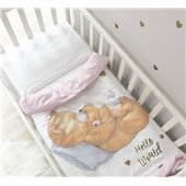 Сменный комплект постельного белья Happy Baby Маленькая Соня розовый