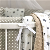 Комплект Baby Design Stars серо-бежевый (6 предметов) для круглых кроваток Маленькая Соня