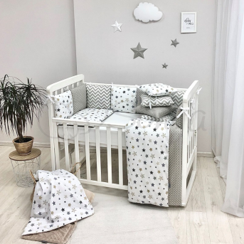 Комплект Baby Design Stars серо-бежевый (6 предметов) Маленькая Соня