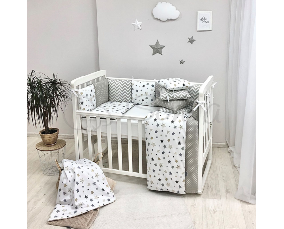 Комплект Baby Design Stars серо-бежевый (6 предметов) Маленькая Соня