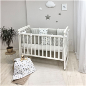 Бортики Baby Design Stars серо-бежевый + простынь Маленькая Соня