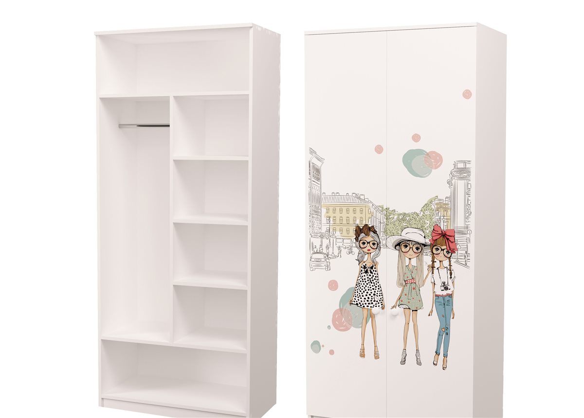 Шкаф Гламур Комбинированный 211x90x50