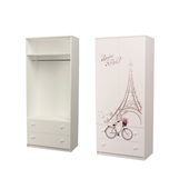 Шкаф с двумя ящиками верх для одежды Париж MebelKon 50x80x211