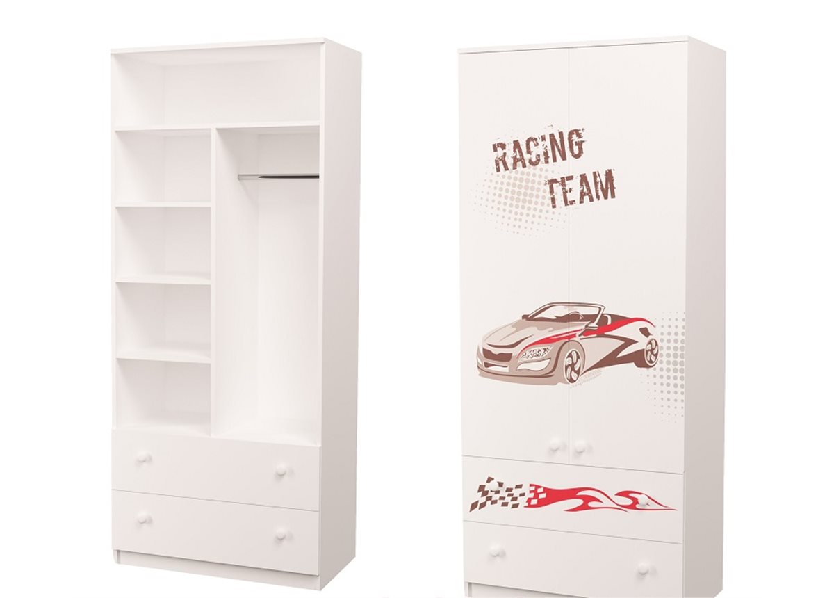 Шкаф с двумя ящиками (верх комбинированный) Гонщик 211x90x50