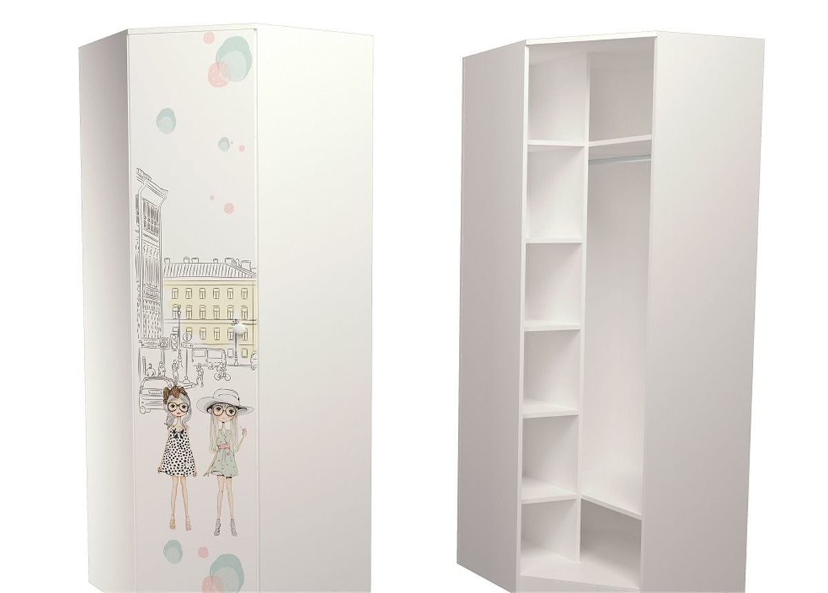 Шкаф трапеция Гламур MebelKon 211x82x82