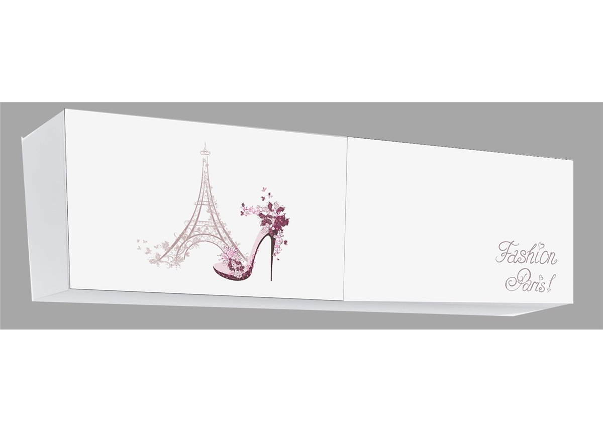 Полка на две секции, обе закрытые Париж MebelKon 37х130х35