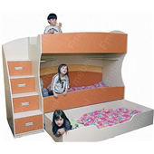 Двухъярусная кровать с дополнительным спальным местом КЧТ 107 Fmebel