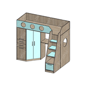 Кровать-чердак со столом КЧО 112 Fmebel 