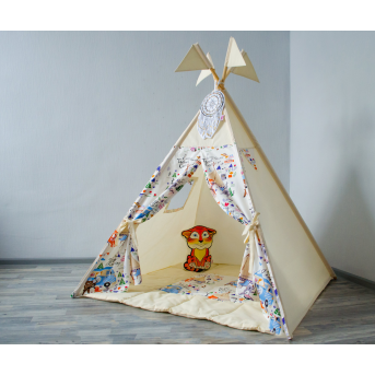 Вигвам 4 детский "Пикник" 120x120 с матрасом Fmebel AL
