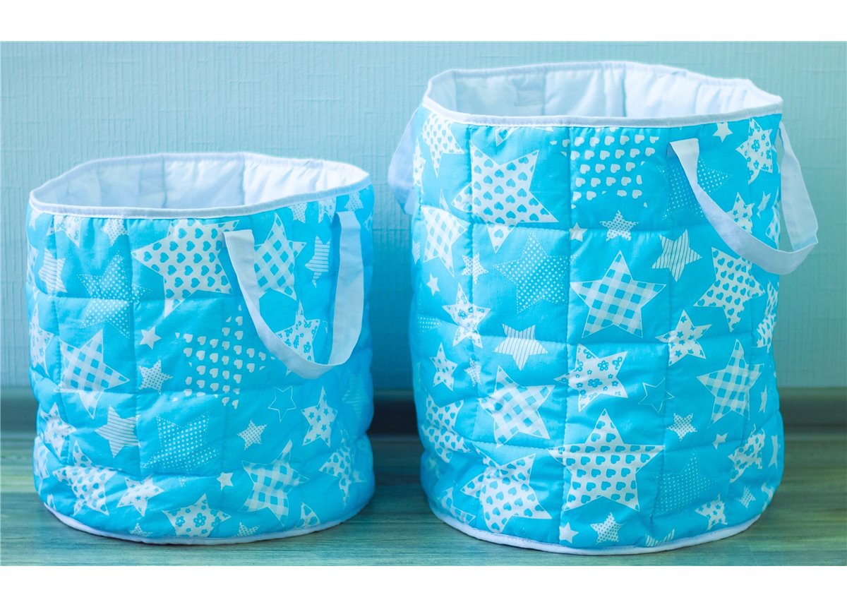 Корзина для игрушек мягкая "Звездопад с белым" Fmebel AL 350