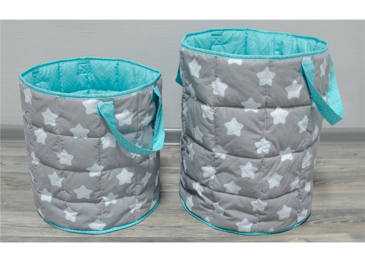 Корзина для игрушек мягкая "Звёзды с мятой" Fmebel AL 350