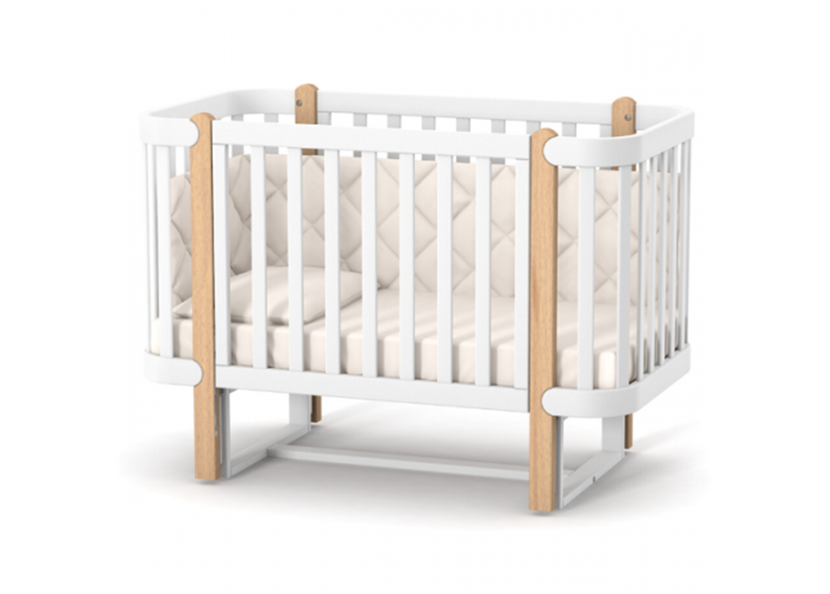 Кроватка с маятниковым механизмом Монако ЛД5 Верес 60x120 Бело-буковый