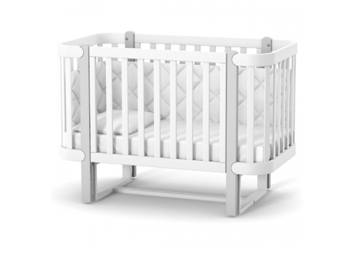 Кроватка с маятниковым механизмом Монако ЛД5 Верес 60x120 Бело-серый