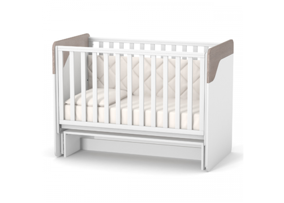 Кроватка с маятниковым механизмом без ящика Сидней ЛД4 Верес 60x120 капучино-белый