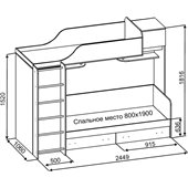 Двухъярусная кровать КЧД 109 Fmebel