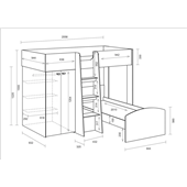 Двухъярусная кровать ДКЧ 128 Fmebel 90x200