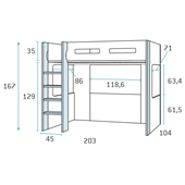 Двухъярусная кровать ДКЧ 651 Fmebel 90x200