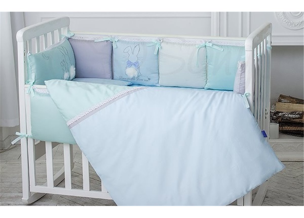 Комплект Зайчики голубой (6 предметов) Маленькая Соня