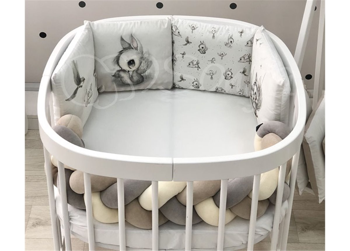Комплект для круглых кроваток Art Desing + бортик "Коса" Majestic Маленькая Соня