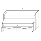 Кровать с дополнительным спальным местом и горкой ВДК 6 Fmebel 80x190