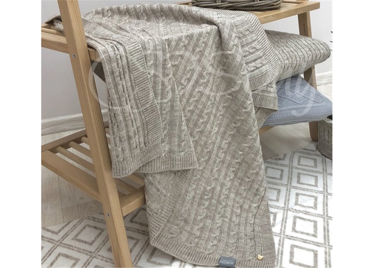 Плед Косы бежевый 80х100 Маленькая Соня