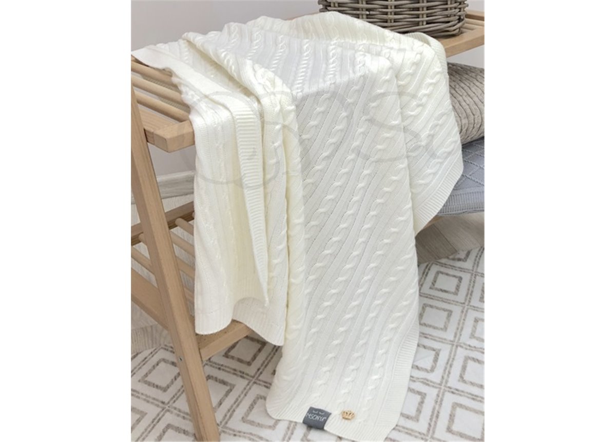 Плед Косы молочный 80х100 Маленькая Соня