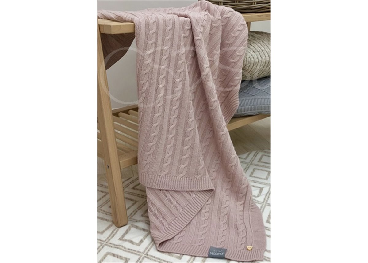 Плед Косы пудра 80х100 Маленькая Соня