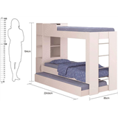 Двухъярусная кровать с дополнительным спальным местом ВКТ 12 Fmebel 80x190