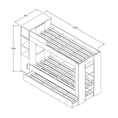 Двухъярусная кровать с дополнительным спальным местом ВКТ 12 Fmebel 80x190