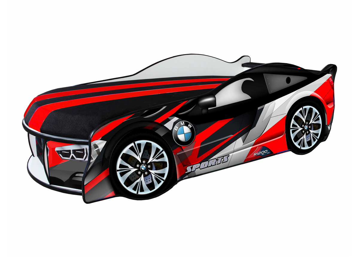 Кровать-машина SPACE 01 с мягким спойлером и подушкой Viorina Deko 80x180