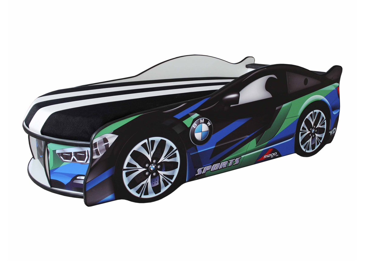 Кровать-машина SPACE 03 с мягким спойлером и подушкой Viorina Deko 80x180