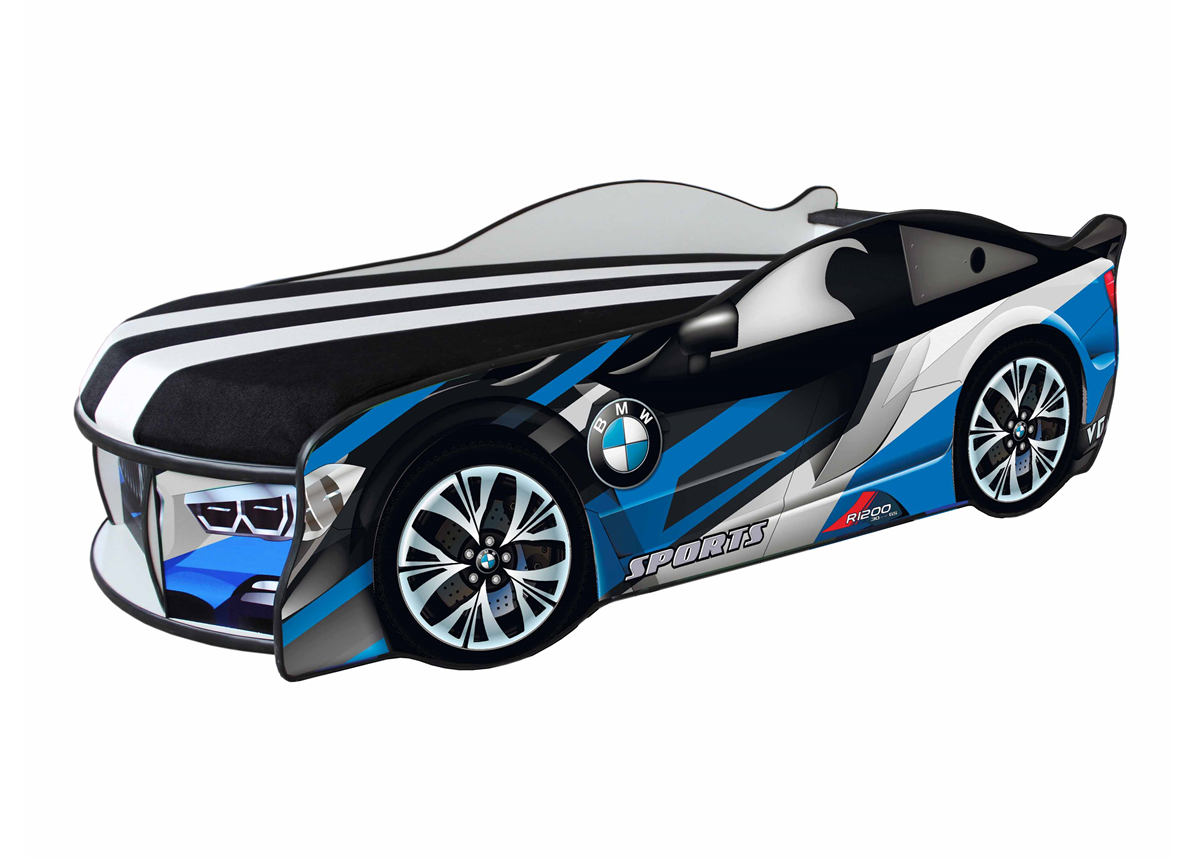 Кровать-машина SPACE 04 с мягким спойлером и подушкой Viorina Deko 80x180