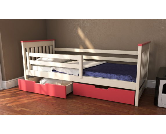 Кровать-диванчик Адель двухцветная RAL (массив) Луна 80x190/200