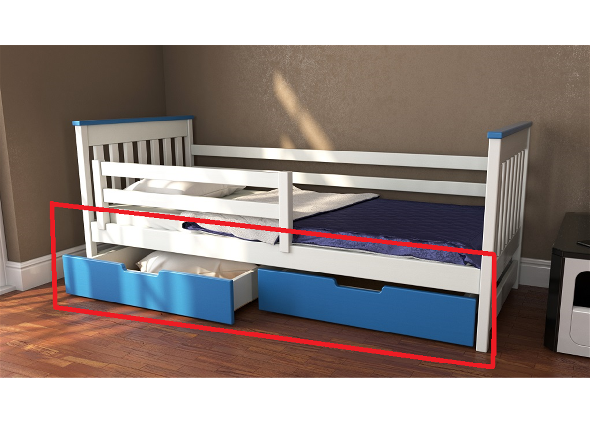 Ящики для кровати Адель RAL (массив) Луна