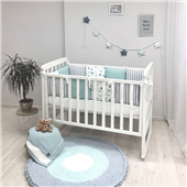 Бортики Baby Design Stars мятный + простынь Маленькая Соня