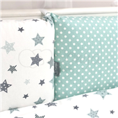 Бортики для круглых кроваток Baby Design Stars мятный + простынь Маленькая Соня