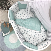 Комплект Baby Design Stars мятный (6 предметов) для круглых кроваток Маленькая Соня