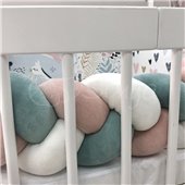 Комплект для круглых кроваток Art Desing + бортик "Коса" Зайцы радуги Маленькая Соня