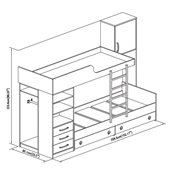 Двухъярусная кровать КЧД 112 Fmebel 