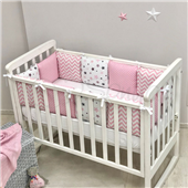 Бортики Baby Design Stars розовый + простынь Маленькая Соня