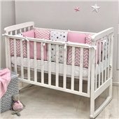 Бортики Baby Design Stars розовый + простынь Маленькая Соня