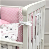 Бортики Baby Design Stars розовый + простынь Маленькая Соня